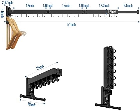 LIENAHU Clothes Drying Rack Wall Mounted, Laundry Drying Rack, Laundry Room - Image 7