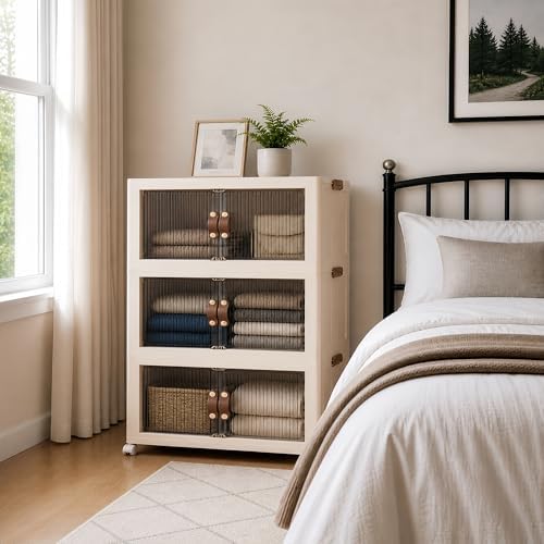 SAILUN 348Qt Stackable Storage Bins, Storage Cabinet a Lid by SAILUN