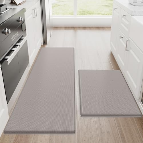 StepRite Kitchen Mats for Floor, 2-Piece Anti-Fatigue Kitchen Rugs by Bringcushiontoyourlife