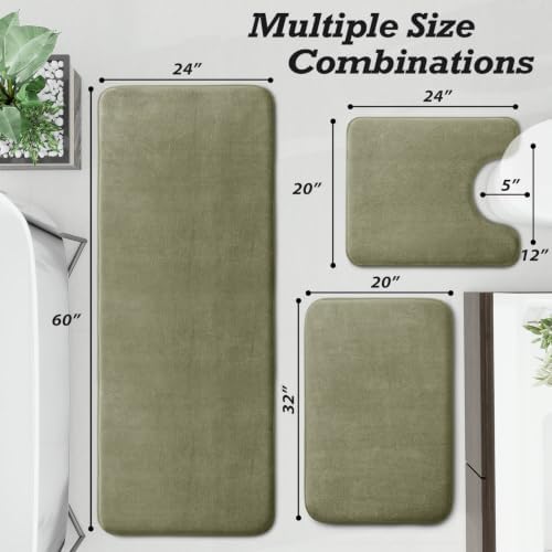 HUXMEYSON Bathroom Rugs Sets 3 Piece, Non-Slip & Quick Dry Bath Mat Set - Image 2