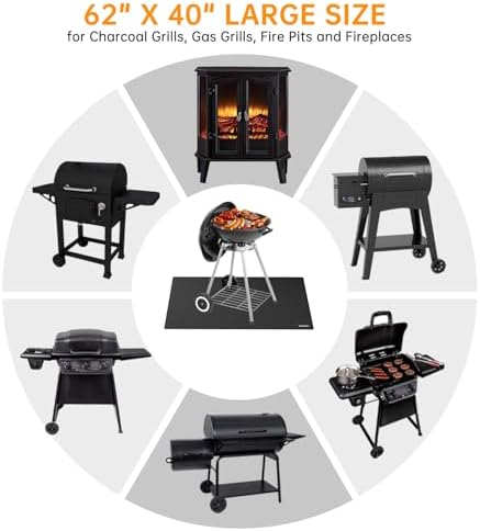 Tamfile 62x40 Inch Grill Mats for Blackstone, Double-Sided Fire Pit Mat - Image 6
