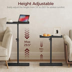 MAHANCRIS Narrow Side Table, Height Adjustable Sofa Table, Tall Couch Table - Image 4