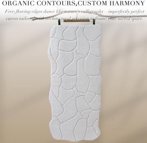 BSICPRO Bathroom Runner Rugs, 22x47 Scalloped Bath Mats - Image 3