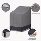 Easy-Going Outdoor Stackable Chair Cover, 1 Pack-28Wx36Dx47H inch - Image 4