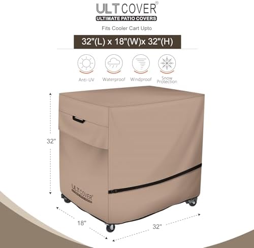 ULTCOVER Waterproof 65-80 Quart Patio Cooler Cart Cover - Image 2