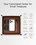VLANDO Valet Tray Organizer, Foldable PU Leather Catchall Tray - Image 4