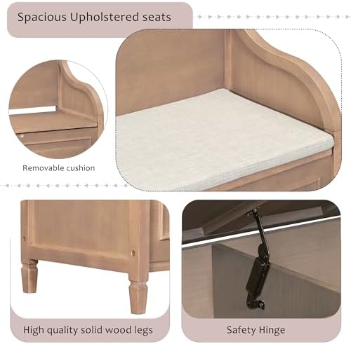 Knocbel Rustic Entry Storage Bench - Image 5