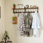 AMBIRD 34.2 inch Wooden Extra-Long Wall Hook Rack - Image 4
