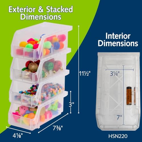 ReadySpace Small Stackable Plastic Storage Bins - Image 2