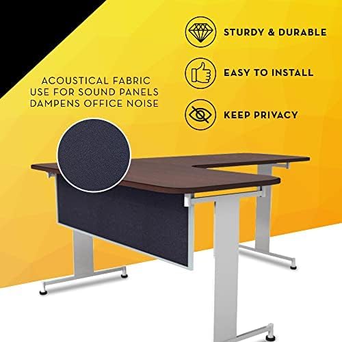 OBEX Acoustic Table Mounted Modesty Desk Privacy & Sound Absorbing Panel for Office Cubicles, 24" x 42", Slate