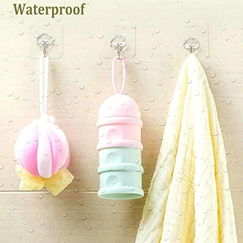 Jwxstore 24 Pack Adhesive Wall Hooks Clear 33LB Heavy Duty Sticky Hooks - Image 4