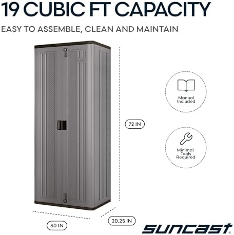 Suncast Tall Storage Cabinet for Garage Organization - Image 3