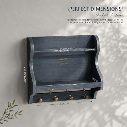 Pine Wood Mail Organizer Wall Mount - Image 2