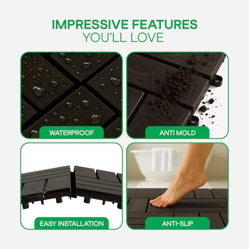IDZO Interlocking Acacia Deck Tiles 9.6 SQFT - Image 4