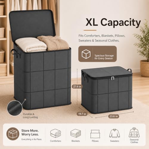 210L Spacious Moving Storage Bin, Large Zippered Fabric Organizer - Image 6