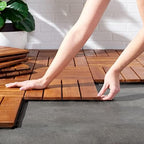 SAFAVIEH Outdoor Phuket Wood Deck Tile, 11.8" Natural PAT7904A - Image 7