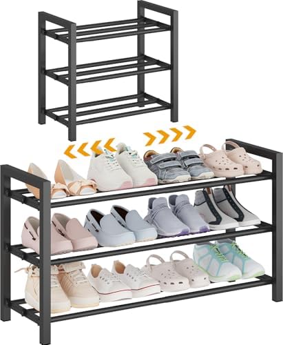 3-Tier Expandable Metal Shoe Rack by Detsuk
