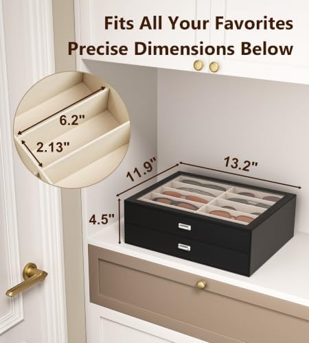 NEWLOOP 20 Slots Sunglass Organizer Drawer Display Case - Image 7