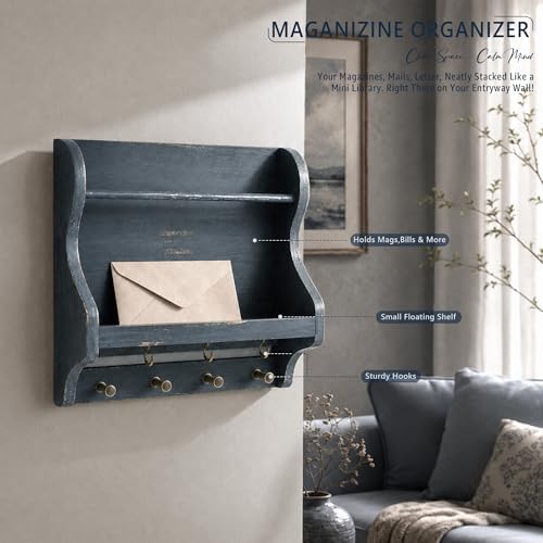 Pine Wood Mail Organizer Wall Mount - Image 5