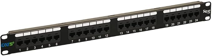 ICC CAT5e Patch Panel, UL Listed & PoE++ Rated Gigabit Applications, Rackmount by ICC