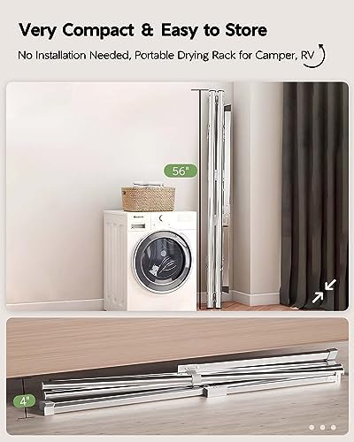 Vikaqi Clothes Drying Rack 63 Inches Folding Indoor Outdoor, Drying Rack - Image 3