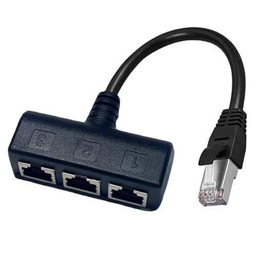 【Upgrade】 RJ45 Ethernet Splitter Cable, RJ45 1 Male to 3 Female Network by HRIOEKAX