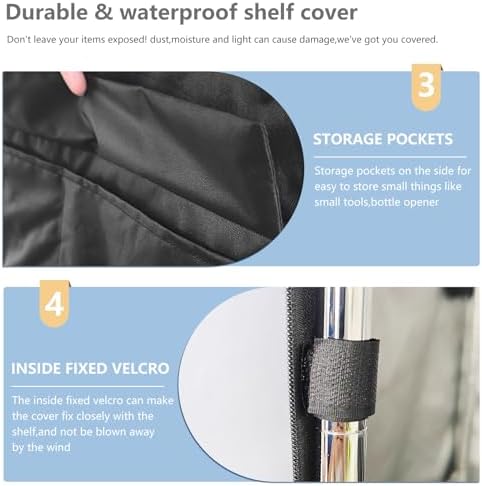 Wire Rack Covers, Heavy Duty 600D Dustproof Waterproof Storage Rack Covers - Image 6