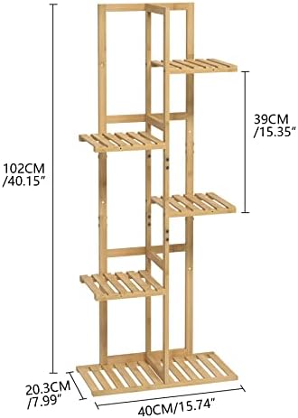 Laiensia Bamboo 5 Tier 6 Potted Plant Stand Rack Multiple Flower Pot Holder - Image 5