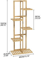 Laiensia Bamboo 5 Tier 6 Potted Plant Stand Rack Multiple Flower Pot Holder - Image 5
