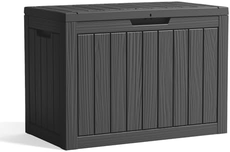 DRATO 50 Gallon Outdoor Storage Box Waterproof, Lockable Resin Deck Box by DRATOprovidesawarmandcozy