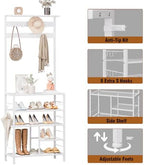 GiftGo Modern White Large 5-Tier Hall Tree Entryway Wooden Shoes Rack Shelf - Image 7