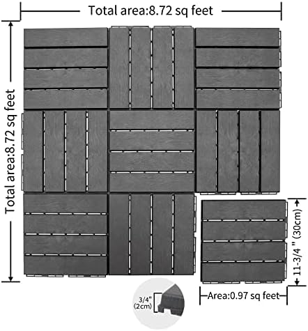Interlocking Deck Tiles Outdoor Waterproof, Composite Patio Flooring - Image 6