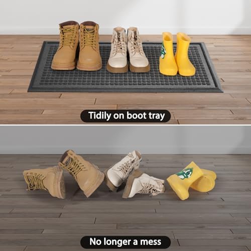 HIYARD Boot Tray for Entryway, Non-Slip Shoe Tray Drying Mat, Waterproof Boot - Image 3