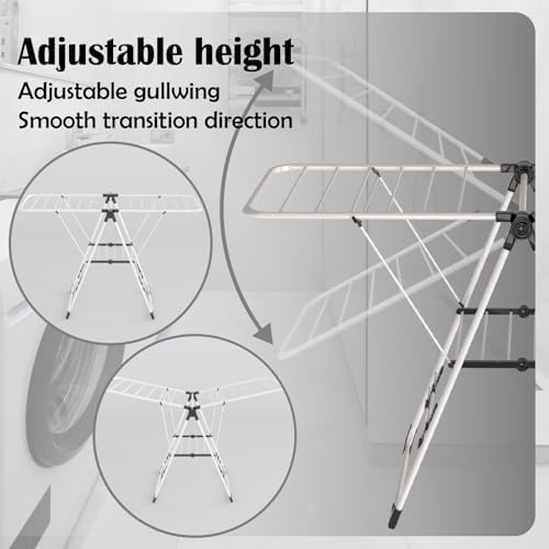 Maomo Foldable Clothes Drying Rack, Double-Sided Gullwing Laundry Drying Stand - Image 6
