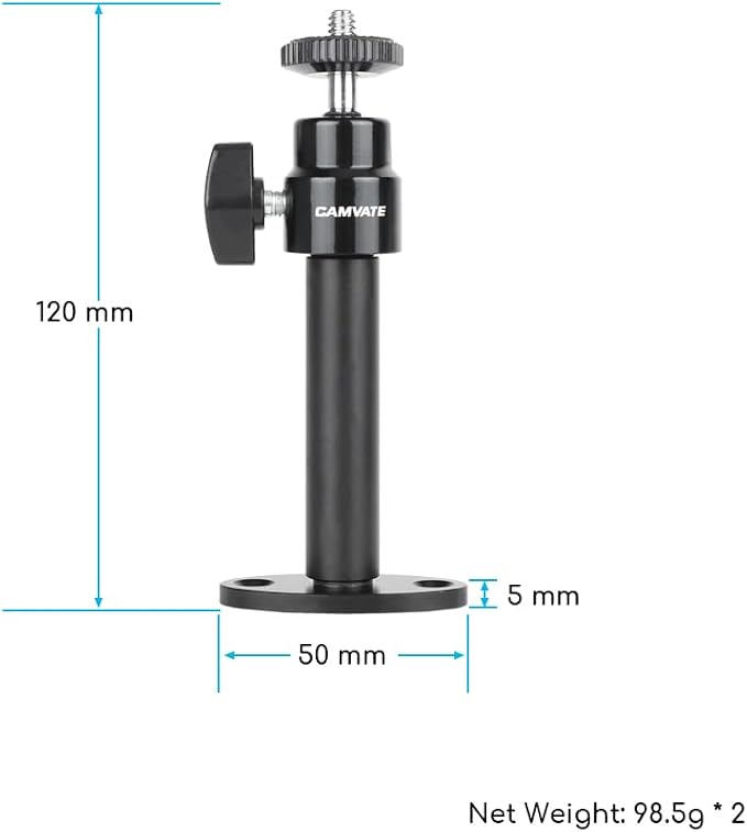 CAMVATE 1/4-20 Mini Ball Head for CCTV Camera Surveillance System - Image 2