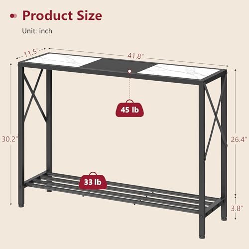 Tajsoon Console Table 41.8", 2 Tier Entryway Table - Image 3