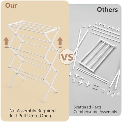 REALINN Foldable Clothes Drying Rack, Expandable Portable Indoor Outdoor - Image 3