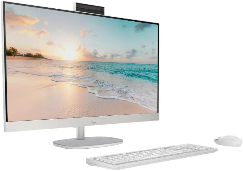 HP 27" FHD Touch-Screen All-in-One Computer, 12-Cores Intel Core Ultra 7, 16GB DDR5 RAM 1.5TB Storage (1TB SSD+512GB Docking Station Set), Windows 11 Pro with Microsoft Office Included, White