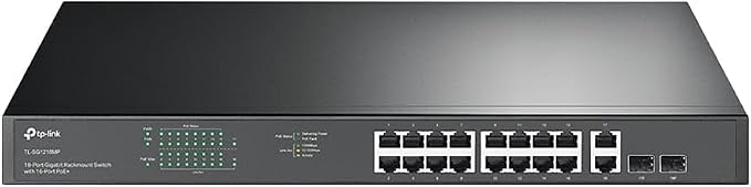 TP-Link TL-SG1218MP 16 Port Gigabit PoE Switch 16 PoE+ Ports @250W, w/ 2 Uplink by TP-Link