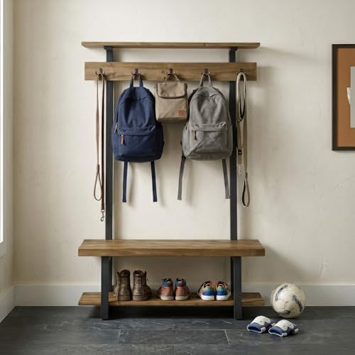Pomona Solid Wood Entryway Hall Tree - Image 5