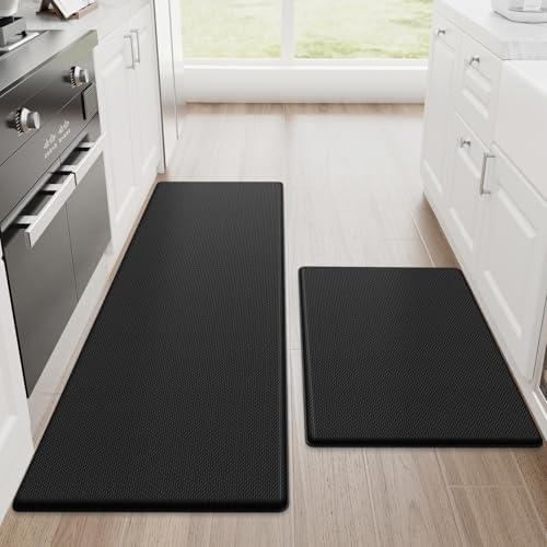 StepRite Kitchen Mats for Floor, 2-Piece Anti-Fatigue Kitchen Rugs by Bringcushiontoyourlife