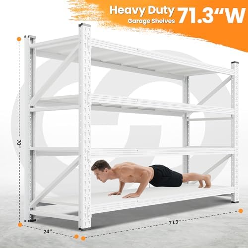 71.3” Wide Heavy Duty Metal Garage Shelving - Image 2