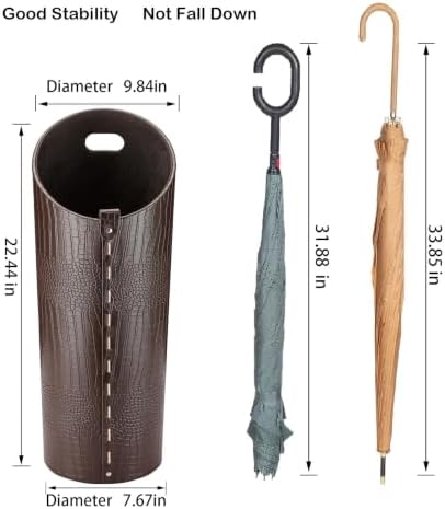 Faux Leather Umbrella Holder Indoor Umbrella Stand Rack - Image 3