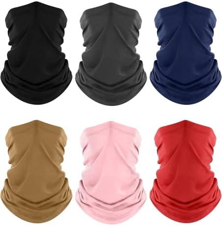 Fuinloth Neck Gaiter, 6 Pack Cooling UV Protection Bandana Face Mask Gator by fuinloth