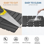 Goovilla Plastic Interlocking Deck Tiles, 36 Pack, Dark Grey - Image 4