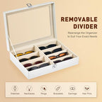 CO-Z 8-Slot Sunglasses Organizer, Leather Lockable Display Case - Image 6