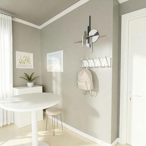 SKOLOO Creations White Solid Wood Wall Mounted Coat Rack, 5 Hooks, 16-7/8" Long - Image 6