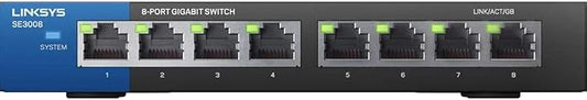 Linksys SE3008: 8-Port Gigabit Ethernet Unmanaged Switch, Computer Network by Linksys