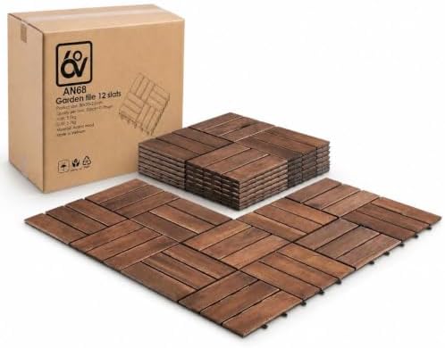 Interlocking Deck Tiles, Dark Brown by AN68-Home-Clicknow