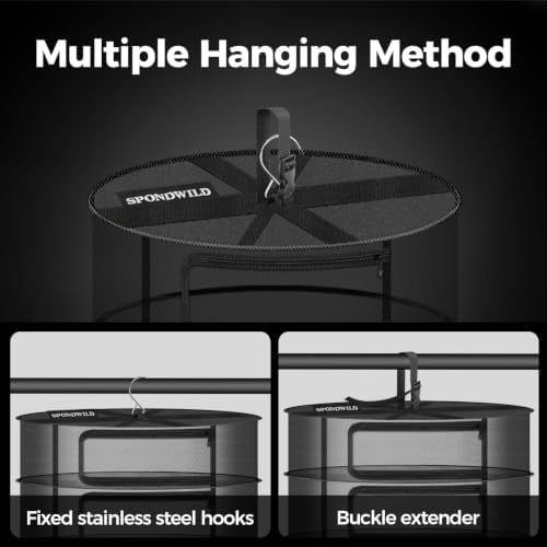 18" Diameter 6 Layer Herb Drying Rack Foldable C-Shaped Zipper - Image 5